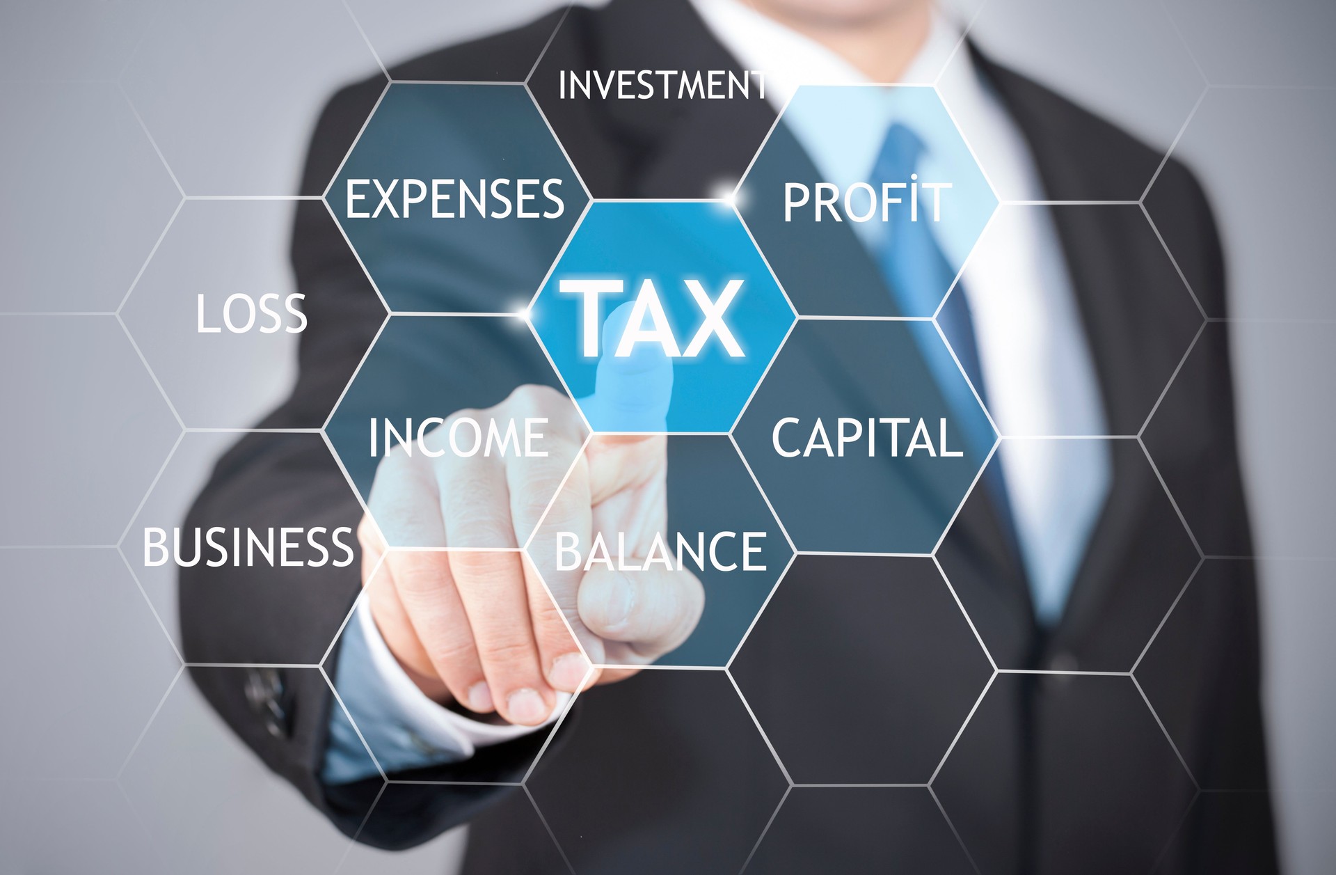 Concept of online taxation on touch screen